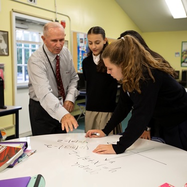 Headmaster Joseph A. Paccelli with students at our Monmouth County campus